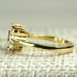 2.55 Ctw Emerald & Round Cut Diamond 3 Stone Best Engagement Ring 14k Yellow Gold