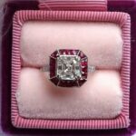 Vintage 2.60Ct Asscher Cut Brilliant Diamond Pink Sapphire Engagement Ring 14k Gold Over