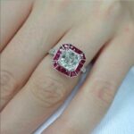 Vintage 2.60Ct Asscher Cut Brilliant Diamond Pink Sapphire Engagement Ring 14k Gold Over