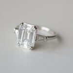 2.76 Ctw White Emerald Diamond Double 4 Prong Engagement Ring 925 Sterling Silver