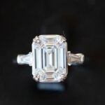 2.76 Ctw White Emerald Diamond Double 4 Prong Engagement Ring 925 Sterling Silver