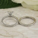 2.65Ctw Princess Eternity Diamond Engagement Ring Channel Set 925 Sterling Silver Bridal Set