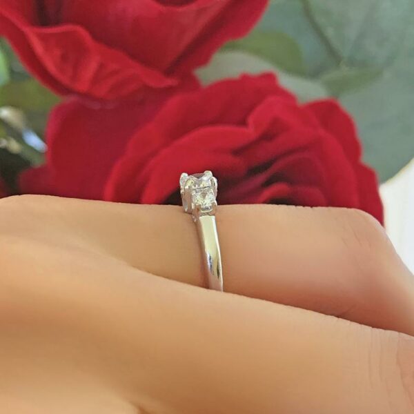 2.00 Ctw Solitaire 3 Stone Round Diamond Engagement Ring 925 Sterling Silver