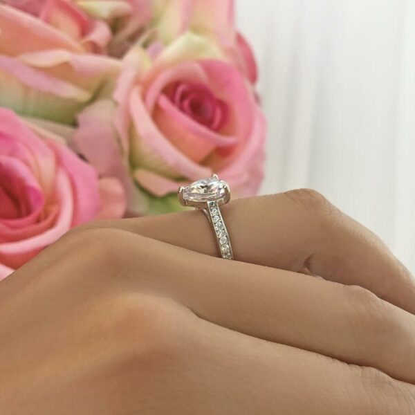 3.CT Heart Shape Diamond Lovely Engagement Ring Valentine's Ring 925 Sterling Silver
