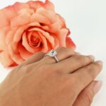 2.00 Carat Emerald White Diamond Halo Engagement Ring 14k Gold Plated