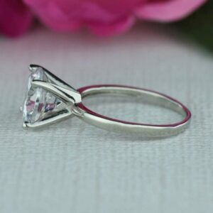 3.Carat Classic Round Diamond Solitaire Engagement Ring Solid 10k White Gold