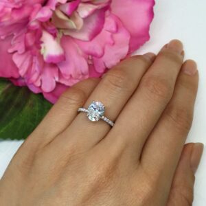 2.40Ct Oval Cut Brilliant Diamond Solitaire Engagement Ring Solid 14k White Gold