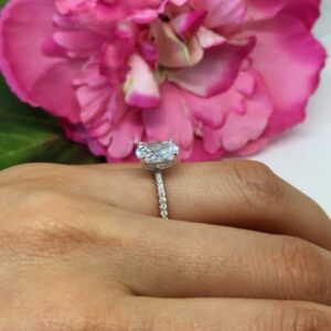 2.40Ct Oval Cut Brilliant Diamond Solitaire Engagement Ring Solid 14k White Gold