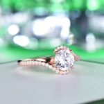 2.00 Ctw Brilliant Cut Round Diamond Fancy Engagement Ring Real 10k Rose Gold