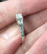 2.50 Ctw Three Princess Cut Diamond Engagement Ring Solid 14k White Gold