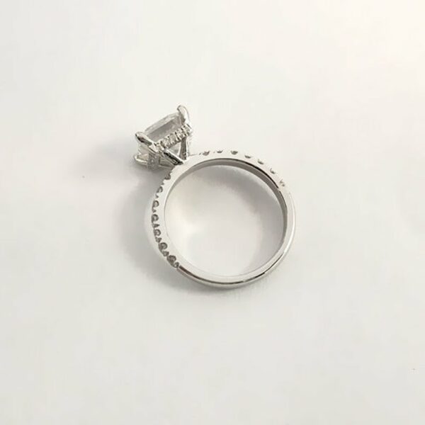 2.50 Ct Princess Cut Diamond Solitaire Engagement Ring 14k White Gold Plated