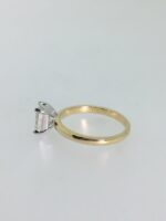 2.CT Classic Emerald Cut Diamond 2 Tone Solitaire Engagement Ring 14k Yellow Gold