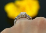 2.63Ctw Center Round Cut & Side Pear Diamond Engagement Ring 925 Sterling Silver