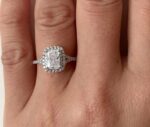 2.50 Ctw Radiant Cut Engagement Ring With Double Halo Solid 14k White Gold