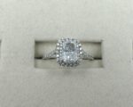 2.50 Ctw Radiant Cut Engagement Ring With Double Halo Solid 14k White Gold