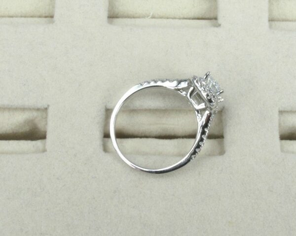 2.50 Ctw Radiant Cut Engagement Ring With Double Halo Solid 14k White Gold