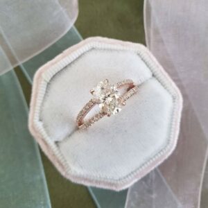2.12 Carat Brilliant Oval Diamond Classic 2 Shank Engagement Ring 14k Rose Gold