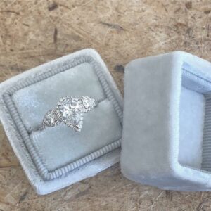 3.50 Ctw Three Stone Pear Shape Diamond Halo Engagement Ring 925 Sterling Silver