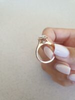 2.20 Ctw White Oval Cut Diamond Halo With Accents Engagement Ring 14k Rose Gold Plated