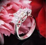 2.75 Ctw Classic Princess 3 Stone Diamond Fancy Engagement Ring 14k White Gold