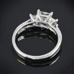 2.75 Ctw Classic Princess 3 Stone Diamond Fancy Engagement Ring 14k White Gold
