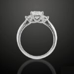 2.75 Ctw Classic Princess 3 Stone Diamond Fancy Engagement Ring 14k White Gold