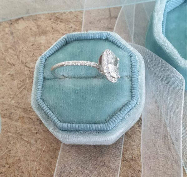 2.50 Ctw Cushion Cut White Diamond Halo Engagement Ring 14k Gold Finish