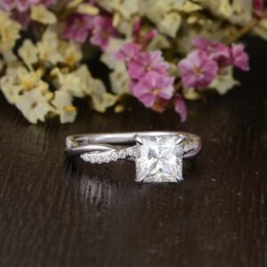 1.92 Ctw Princess Cut Solitaire Diamond Infinity Engagement Ring 14k Gold Over