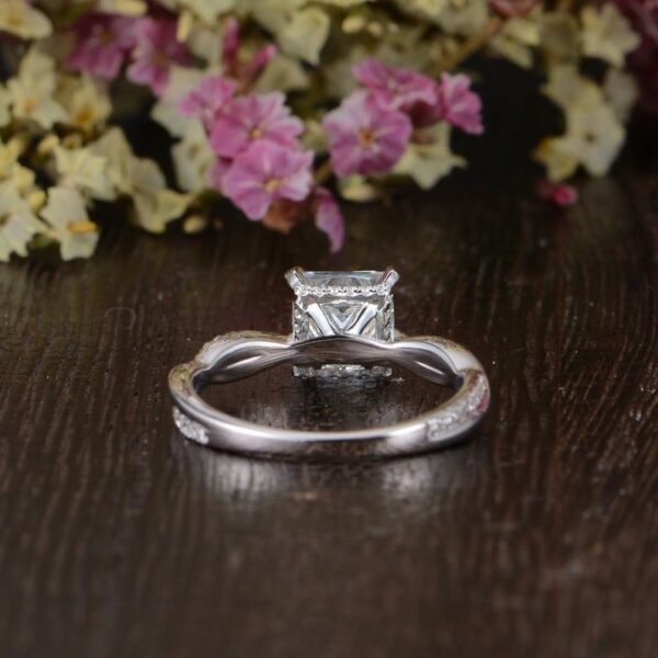 1.92 Ctw Princess Cut Solitaire Diamond Infinity Engagement Ring 14k Gold Over
