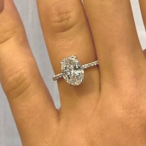 2.50 Ct Oval Cut Brilliant Diamond Double 4 Prong Engagement Ring 925 Sterling Silver