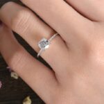 1.85 Ct Cushion Cut Diamond Solitaire With Accents Engagement Ring 10k Rose Gold