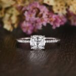1.85 Ct Cushion Cut Diamond Solitaire With Accents Engagement Ring 10k Rose Gold