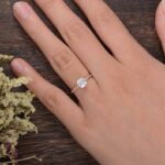 1.85 Ct Cushion Cut Diamond Solitaire With Accents Engagement Ring 10k Rose Gold