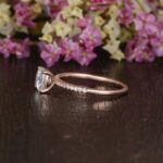 1.85 Ct Cushion Cut Diamond Solitaire With Accents Engagement Ring 10k Rose Gold