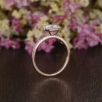 1.85 Ct Cushion Cut Diamond Solitaire With Accents Engagement Ring 10k Rose Gold