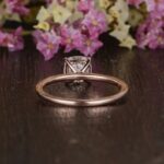 1.85 Ct Cushion Cut Diamond Solitaire With Accents Engagement Ring 10k Rose Gold