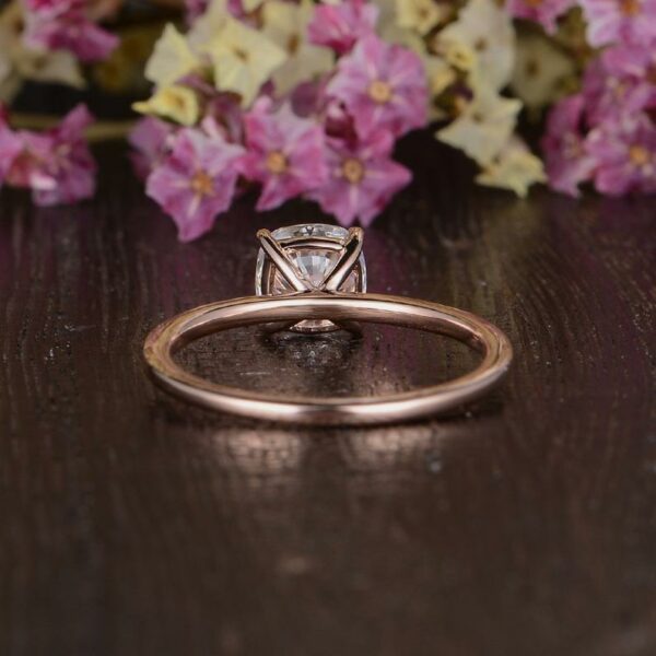 1.85 Ct Cushion Cut Diamond Solitaire With Accents Engagement Ring 10k Rose Gold
