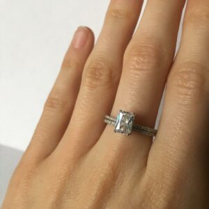 2.67 Ct Radiant Cut Diamond Classic Engagement Ring Set Solid 10k White Gold