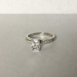 2.67 Ct Radiant Cut Diamond Classic Engagement Ring Set Solid 10k White Gold