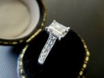 Art Deco 2.34 CT Emerald Cut Diamond Classic Engagement Ring 14k White Gold