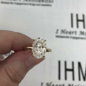Gorgeous 4.CT Oval Cut Brilliant Diamond Solitaire Engagement Ring 14k Yellow Gold Over