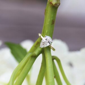 Solitaire Pear Shape 2.Ct Brilliant Diamond Engagement Ring 925 Sterling Silver