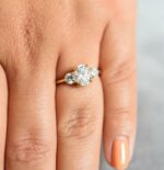 2.75 Ctw Oval & Round Cut Diamond Wedding Engagement Ring 14k Yellow Gold Over