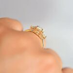 2.75 Ctw Oval & Round Cut Diamond Wedding Engagement Ring 14k Yellow Gold Over