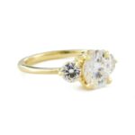 2.75 Ctw Oval & Round Cut Diamond Wedding Engagement Ring 14k Yellow Gold Over