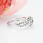 2.12 Ctw VVS1 Round Diamond Halo With 2 Shank Engagement Ring 925 Sterling Silver