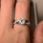 2.07 Ctw Forever Brilliant Cut Diamond Sapphire Engagement Ring 925 Sterling Silver