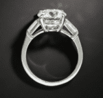 3.08 Carat Brilliant Diamond With Baguette Engagement Ring 925 Sterling Silver