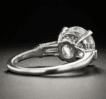 3.08 Carat Brilliant Diamond With Baguette Engagement Ring 925 Sterling Silver