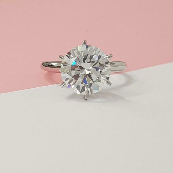 Huge 3.00CT Solitaire Round Cut Diamond Wedding Engagement Ring 14k White Gold